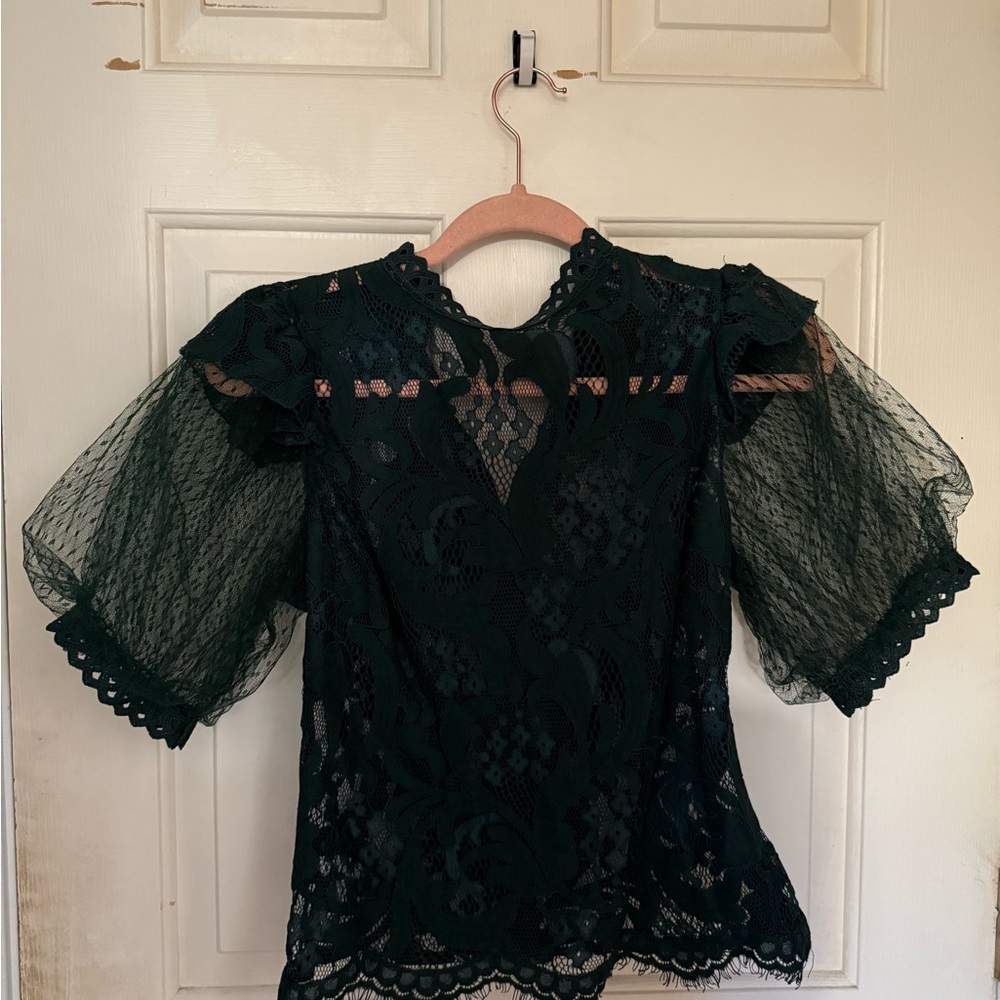 Elegant Green Lace Top